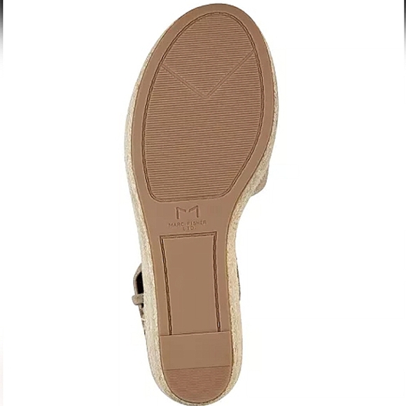 New No Box Marc Fisher LTD Alita Genuine Suede Platform Wedge Espadrille Sandal - Picture 5 of 6